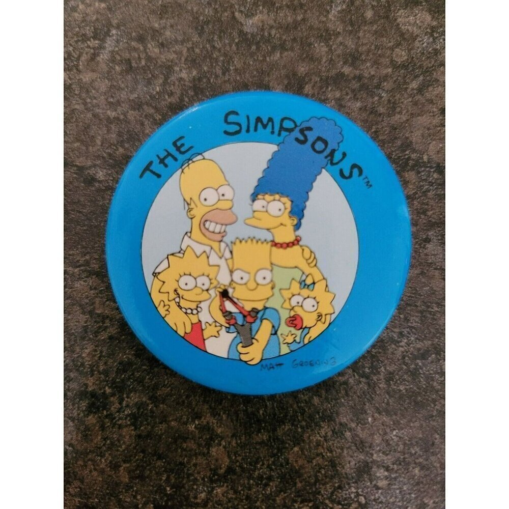VTG HTF 1989 The Simpsons Family Pin  Button Pinback small size